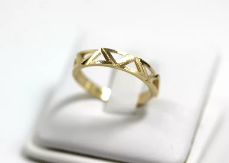 ZŁOTY PIERŚCIONEK P585 1,30G R18 GEOMETRYCZNY