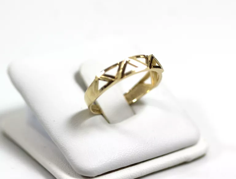 ZŁOTY PIERŚCIONEK P585 1,30G R18 GEOMETRYCZNY