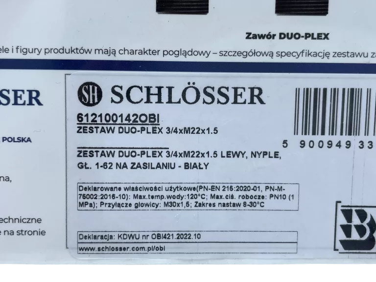 PRZYŁĄCZE ZINTEGROWANE Z GŁOWICĄ TERMOSTATYCZNĄ SCHLOSSER 3/4'' LEWY