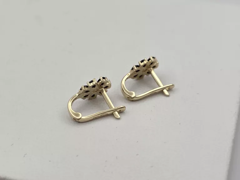 ZŁOTE KOLCZYKI KWIATKI CYRKONIE - 585 14K 1,25G