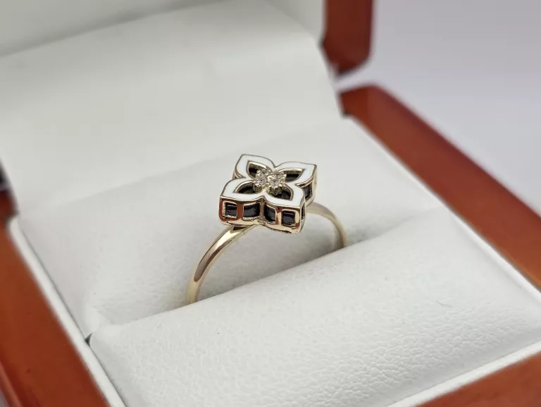 ZŁOTY PIERŚCIONEK Z KONICZYNKĄ MAROKAŃSKĄ - 585 14K R.15 2,00G