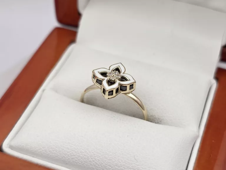 ZŁOTY PIERŚCIONEK Z KONICZYNKĄ MAROKAŃSKĄ - 585 14K R.15 2,00G