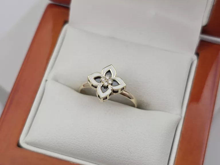 ZŁOTY PIERŚCIONEK Z KONICZYNKĄ MAROKAŃSKĄ - 585 14K R.15 2,00G