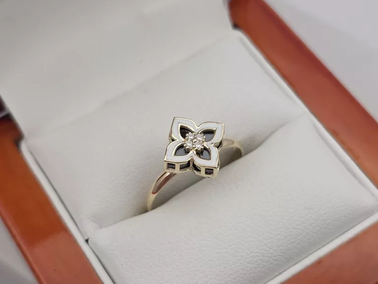 ZŁOTY PIERŚCIONEK Z KONICZYNKĄ MAROKAŃSKĄ - 585 14K R.15 2,00G