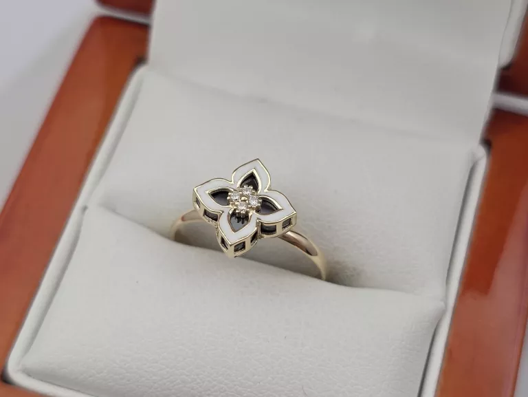 ZŁOTY PIERŚCIONEK Z KONICZYNKĄ MAROKAŃSKĄ - 585 14K R.15 2,00G