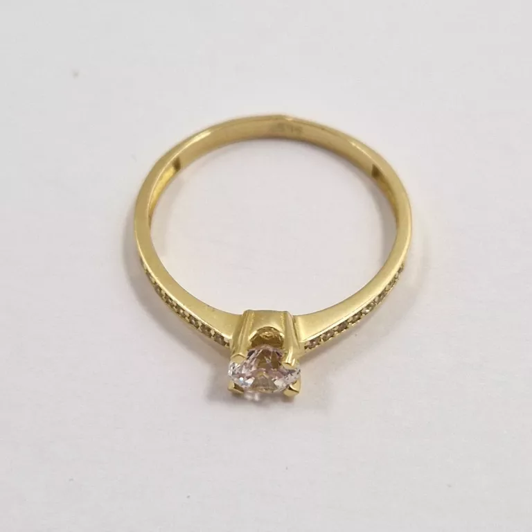 ZŁOTY PIERŚCIONEK [585; 1,83 G; R 19] CYRKONIA