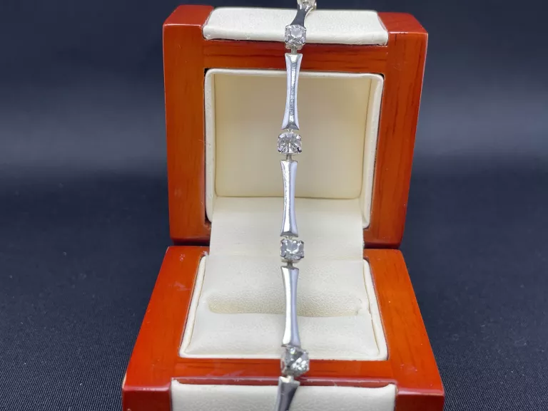 SREBRNA   BRANSOLETKA CYRKONIE  925  5,01G  19 CM