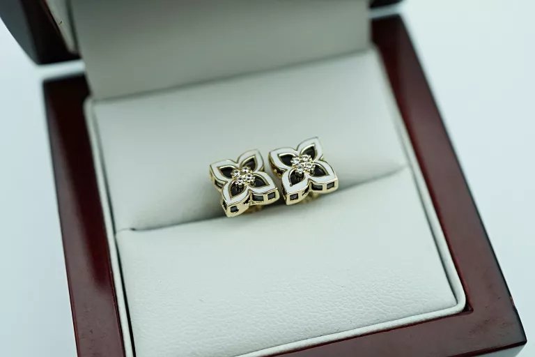 ZŁOTE KOLCZYKI KWIATKI - 14K 585 - 2,43 SZTYFT