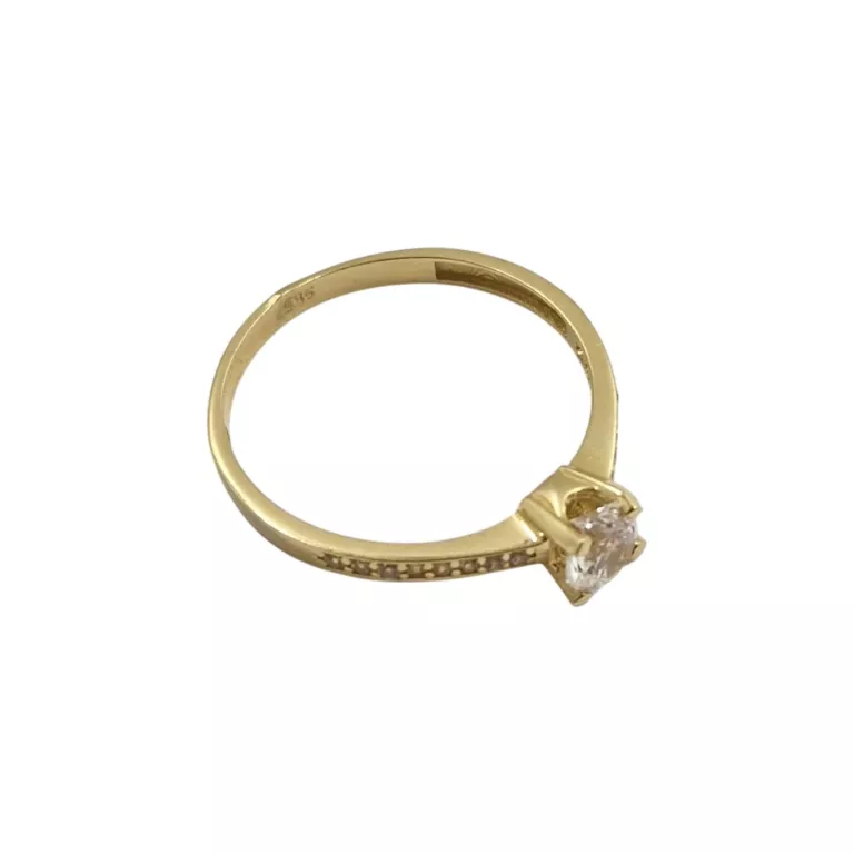 ZŁOTY PIERŚCIONEK [585; 1,83 G; R 19] CYRKONIA