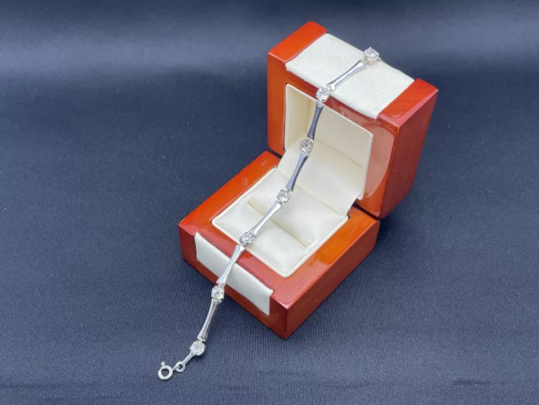 SREBRNA   BRANSOLETKA CYRKONIE  925  5,01G  19 CM