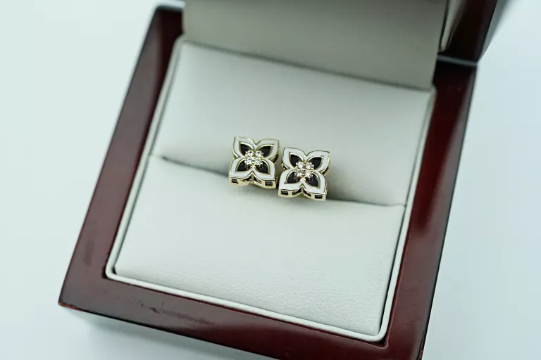 ZŁOTE KOLCZYKI KWIATKI - 14K 585 - 2,43 SZTYFT