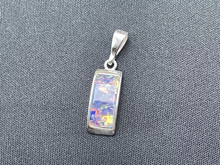 SREBRNY  KOMPLET  ZAWIESZKA + KOLCZYKI  OPAL 925  3,38G