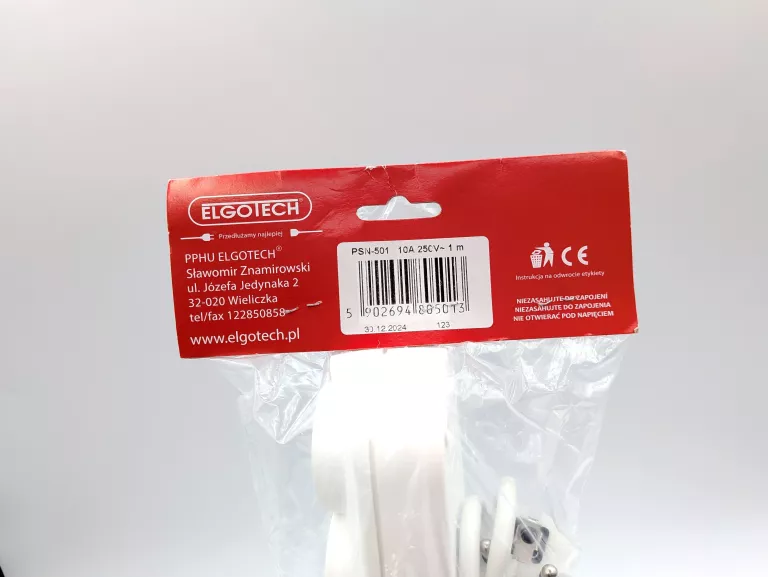 PRZEDŁUŻACZ ELGOTECH PSN-501 10A 250V 1M