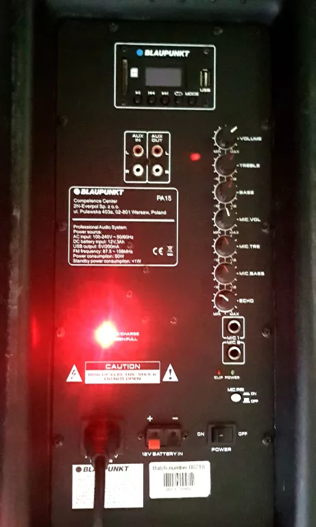 GŁOŚNIK BLAUPUNKT PA15 700W BEZ PILOTA I MIKROFONU