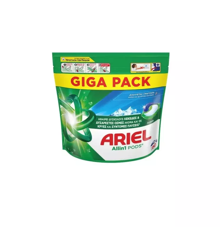 KAPSUŁKI DO PRANIA BIAŁEGO ARIEL MOUNTAIN SPRING ALLIN1 60SZT