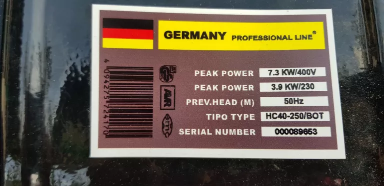 AGREGAT PRĄDOTWÓRCZY 3 FAZOWY PROFESSIONAL LINE HC40-250/BOT 7,3KW 400V