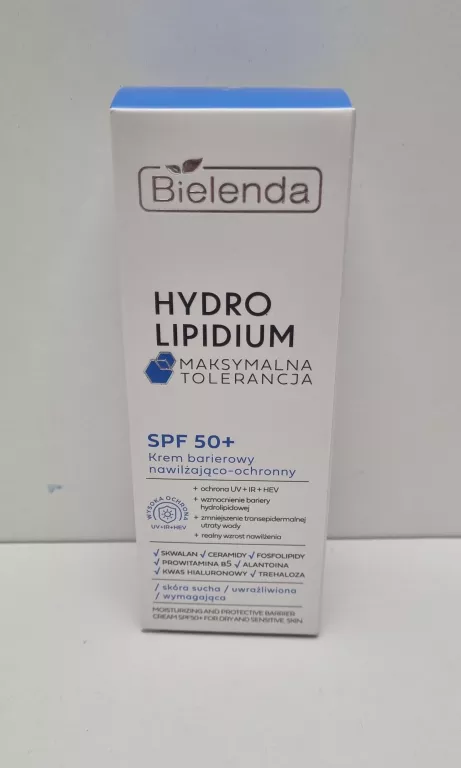 BIELENDA HYDRO LIPIDIUM KREM OCHRONNY SPF50 NAWILŻAJĄCY I REGENERUJĄCY 30M