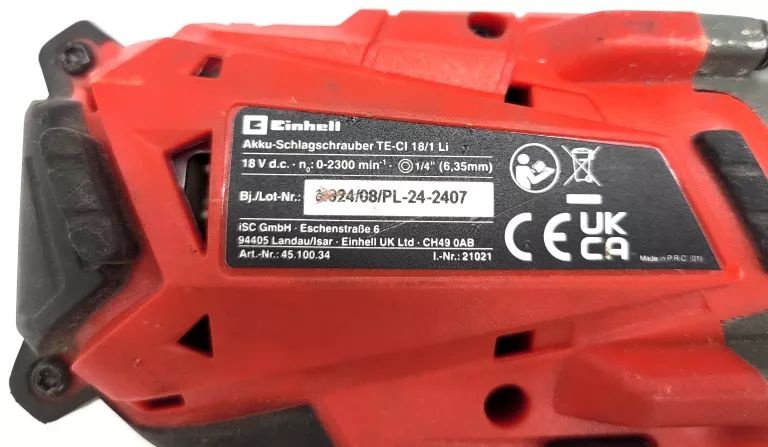 KLUCZ UDAROWY EINHELL TE-CI 18/1 + 2AKU + WKRĘTARKA EINHELL TE-CD 18/48