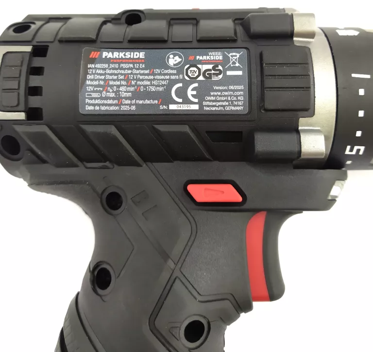 PARKSIDE AKU WIERT-WKRĘT. 35NM/12V +2X AKU 2AH + ŁAD. 2,4A/50W PBSPA 12 E4