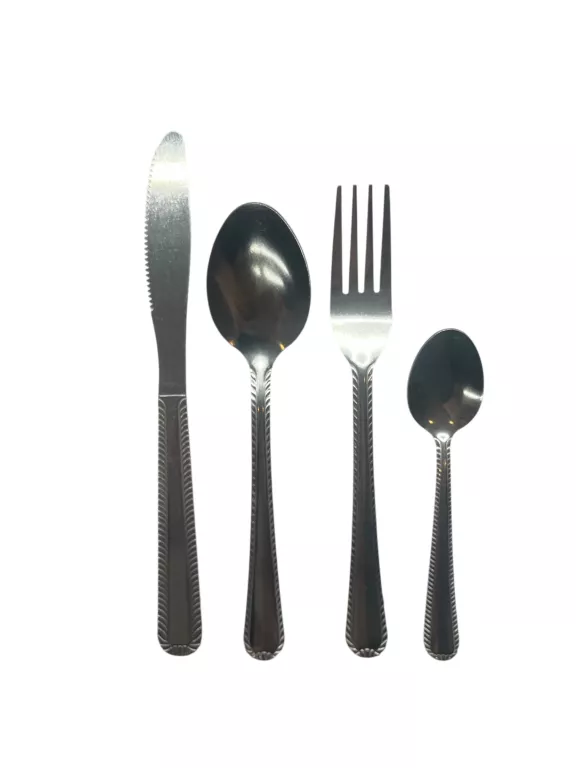 SZTUĆCE ZESTAW SZTUĆCÓW DLA 4 OSÓB STAL NIERDZEWNA SREBRNY 16 EL.