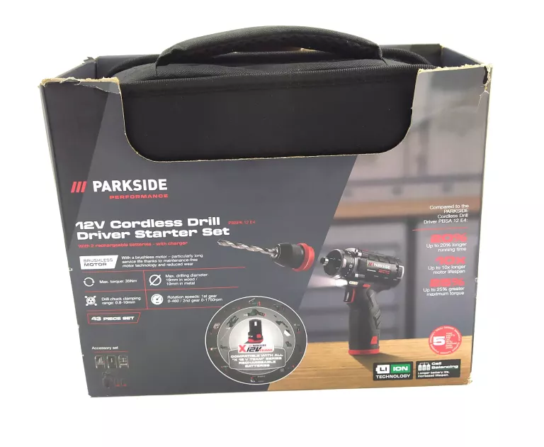 PARKSIDE AKU WIERT-WKRĘT. 35NM/12V +2X AKU 2AH + ŁAD. 2,4A/50W PBSPA 12 E4