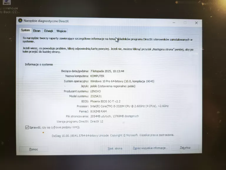 LAPTOP LENOVO X230 I5-3320M