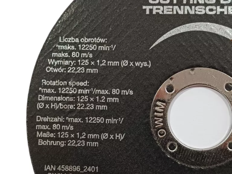 TARCZA PARKSIDE DO METALU 125MM