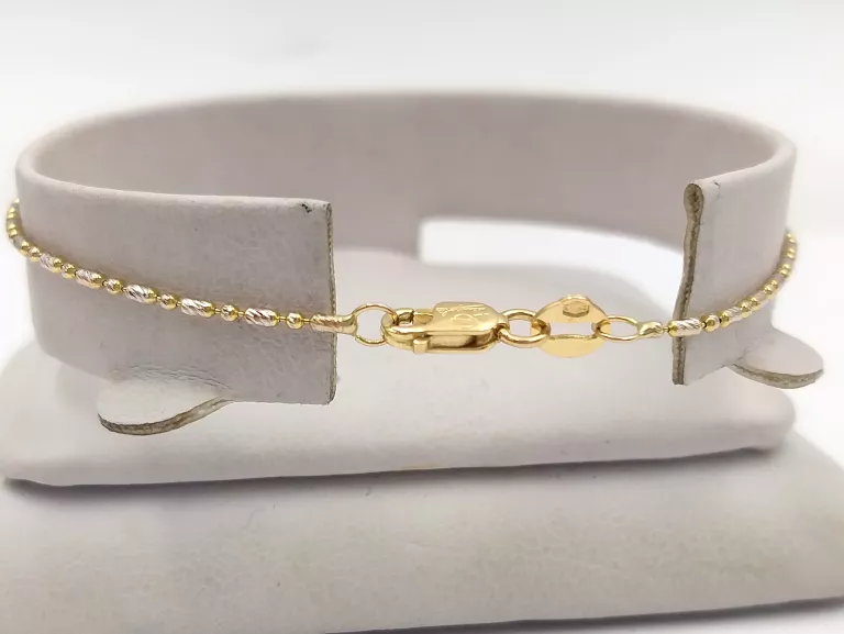 ZŁOTA BRANSOLETKA KULECZKI 585 1,27 G 18.5 CM