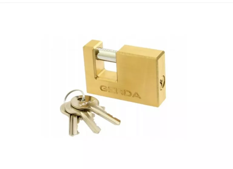 KŁÓDKA TRZPIENIOWA MOSIĘŻNA GERDA 65MM Z 3 KLUCZAMI, ODPORNA NA KOROZJĘ