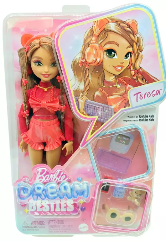 LALKA BARBIE DREAM BESTIES LALKA MODOWA TERESA Z AKCESORIAMI