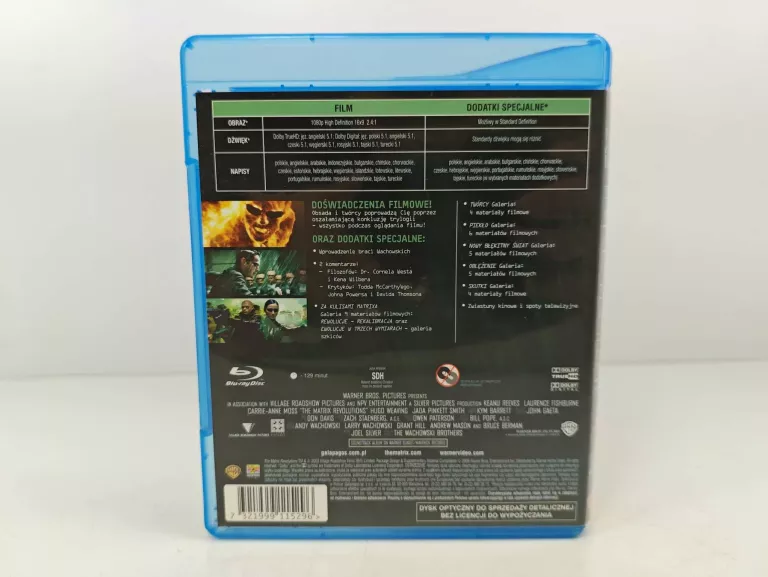 FILM MATRIX REWOLUCJE PŁYTA BLU-RAY