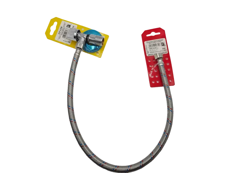 WĄŻ PRZYŁĄCZENIOWY ELASTYCZNY GW3/8 / ZAWÓR KULKOWY 1/2