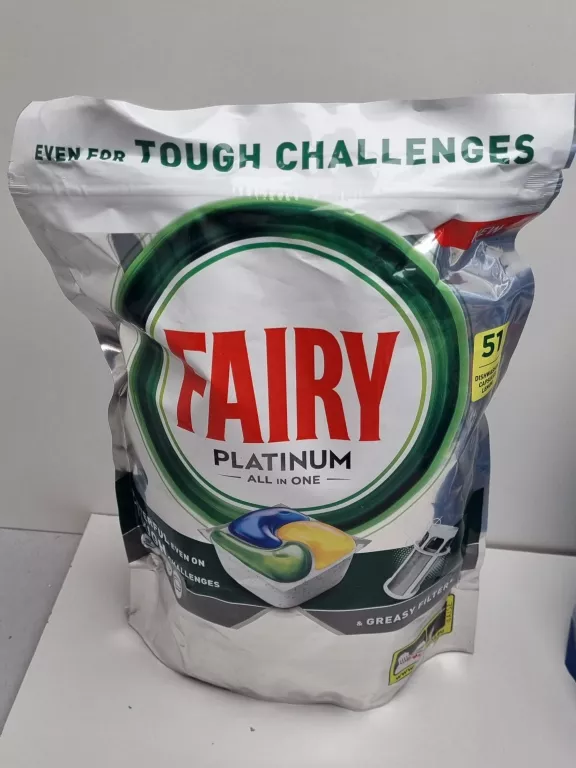 FAIRY PLATINUM CYTRYNOWE KAPSUŁKI DO ZMYWARKI ALL IN ONE, 51 TABLETEK