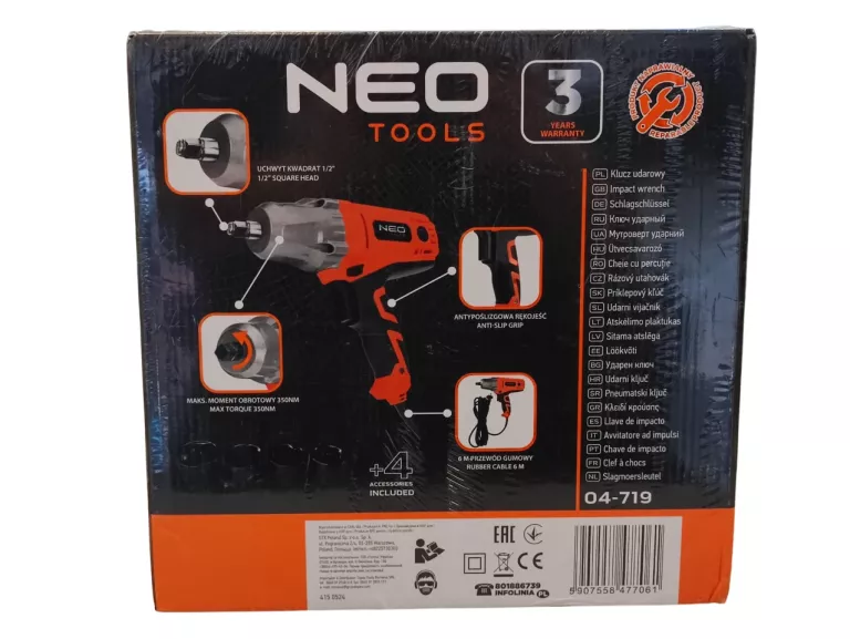 KLUCZ UDAROWY NEO TOOLS 450W 04-719