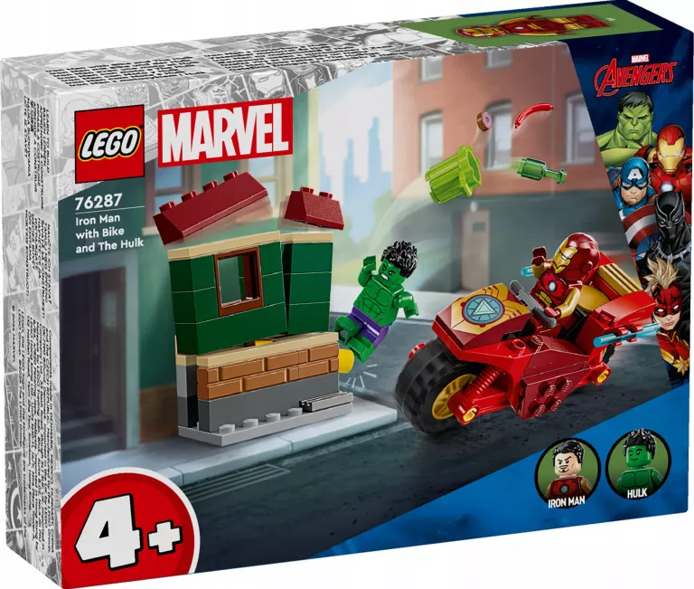 LEGO SUPER HEROES 76287 MARVEL 76287 IRON MAN Z ROWEREM I HULKIEM