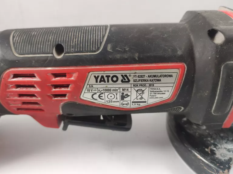 SZLIFIERKA YATO YT-82827 + ŁADOWARKA AKUMULATOR