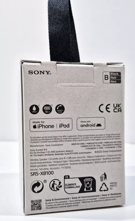 SONY GŁOŚNIK BT XB100
