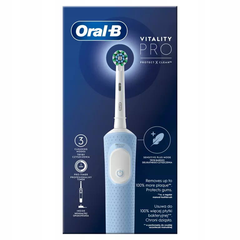 ORAL-B SZCZOTECZKA ELEKTRYCZNA VITALITY PRO D103 PROTECT X CLEAN - BLUE