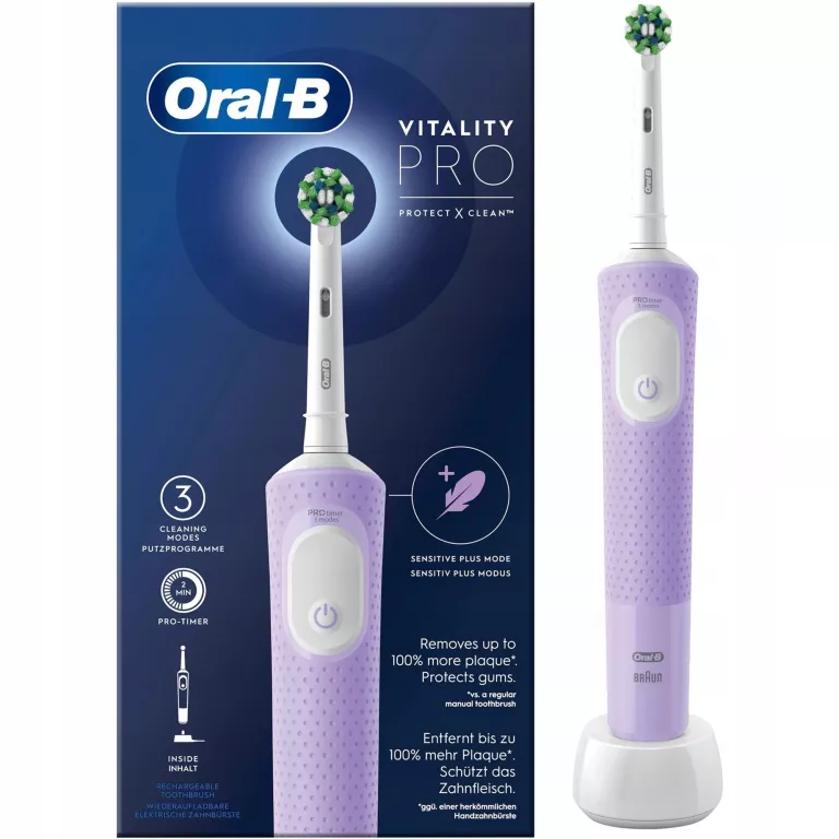 SZCZOTECZKA ELEKTRYCZNA DO ZĘBÓW ORAL-B BRAUN D103 VITALITY PRO LILAC MIST