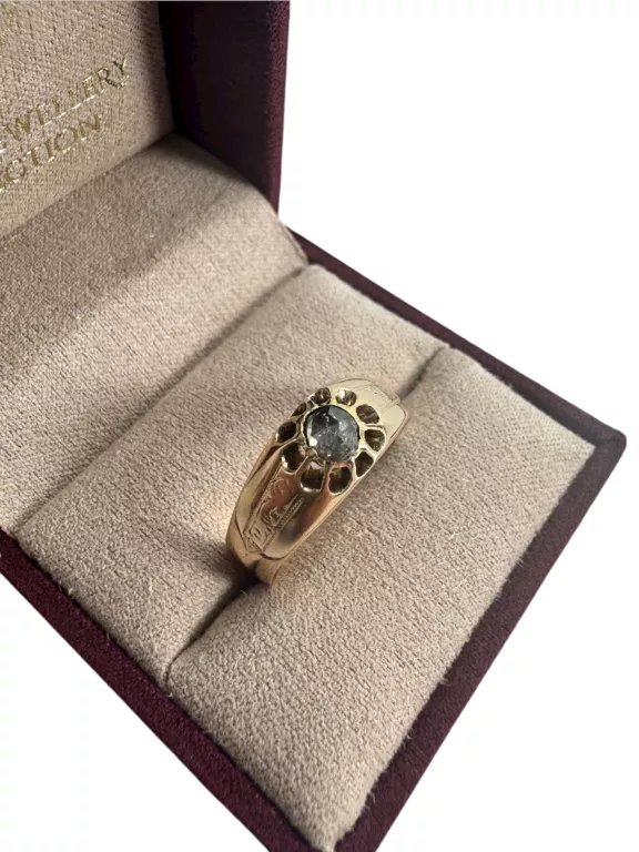 ZŁOTY PIERŚCIONEK Z ROZETĄ DIAMENTOWĄ PR:500 W;4,35 R:22