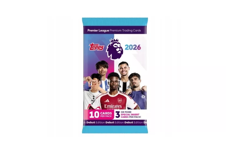 KARTY KOLEKCJONERSKIE TOPPS PREMIER LEAGUE 2026 - SASZETKA Z 10 KARTAMI