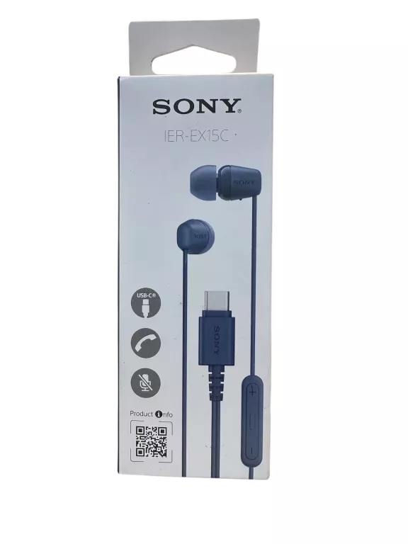 SŁUCHAWKI PRZEWODOWE SONY IER-EX15C DOKANAŁOWE USB-C NIEBIESKIE