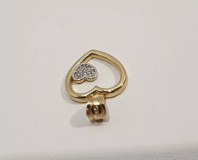 ŚLICZNA ZŁOTA ZAWIESZKA SERCE W SERCU P585 G0,98