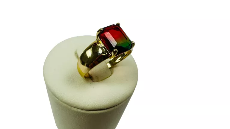 ZŁOTY PIERŚCIONEK DWUKOLOROWA CYRKONIA PRÓBA 585 2,66G STAN 10/10 R.19