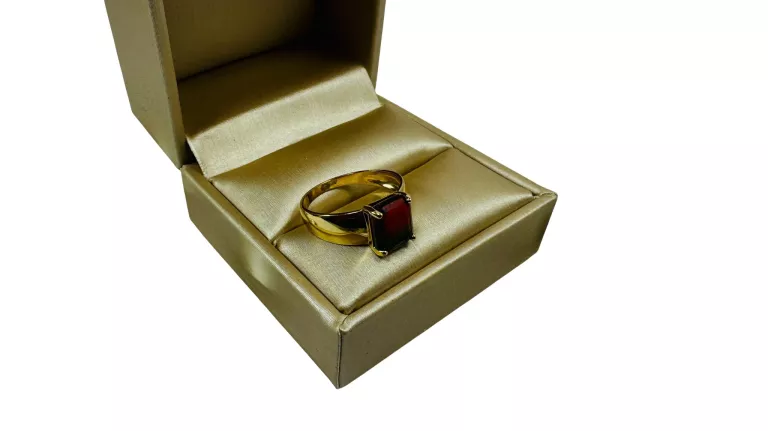 ZŁOTY PIERŚCIONEK DWUKOLOROWA CYRKONIA PRÓBA 585 2,66G STAN 10/10 R.19