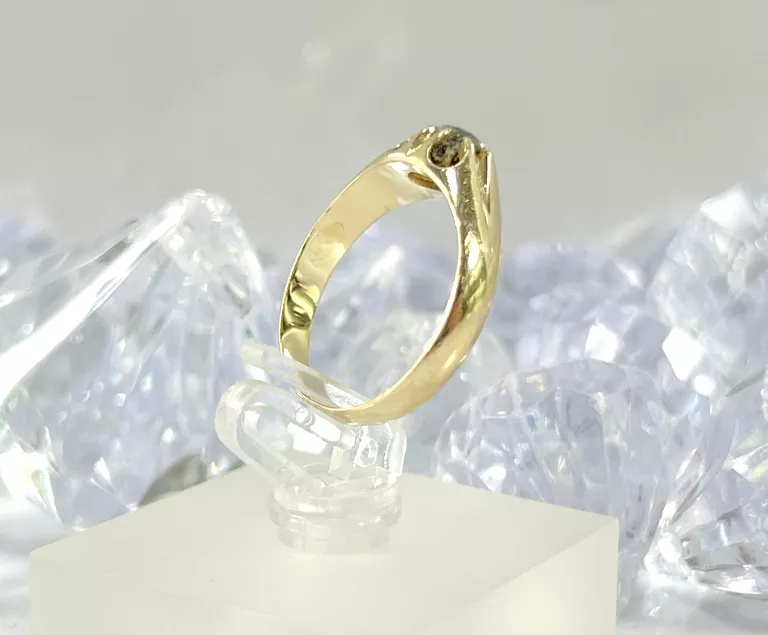 ZŁOTY PIERŚCIONEK CYRKONIA 585 2,91G R15