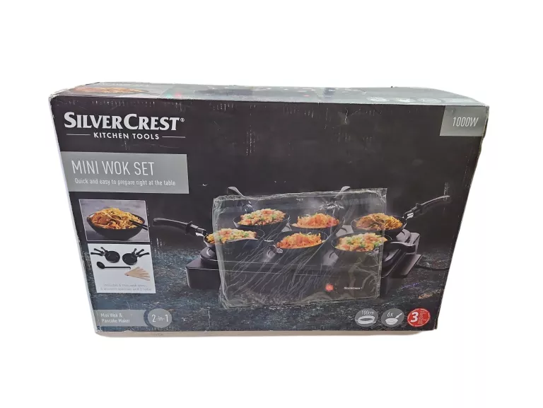 SILVERCREST ZESTAW LEKETRYCZNY MINI WOKI NALEŚNIKARKA 2W1 SMWS 1000 A1