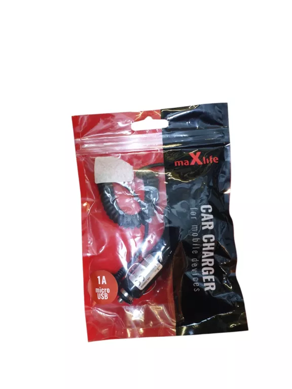 ŁADOWARKA SAMOCHODOWA MAXLIFE 1A MICRO USB
