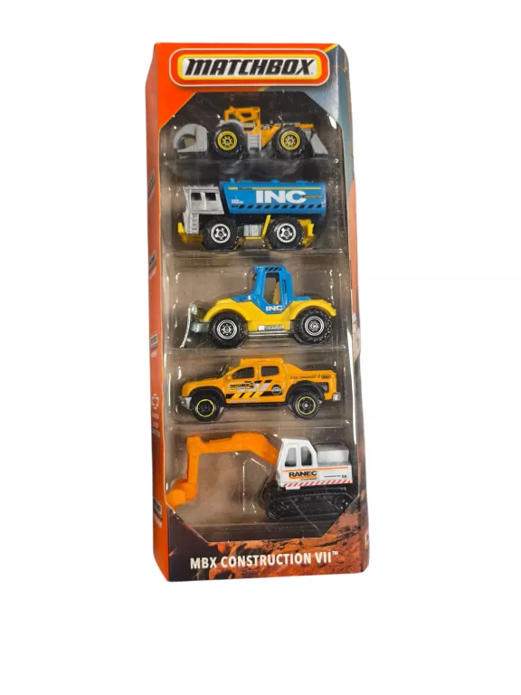 MATCHBOX PIĘCIOPAK ZESTAW SAMOCHODZIKÓW MBX CONSTRUCTION VII