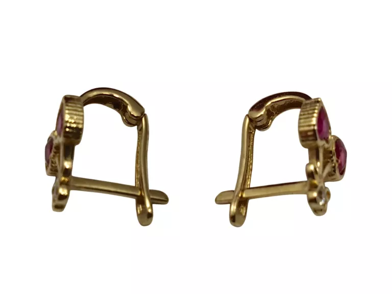 DROBNE ZŁOTE KOLCZYKI SERDUSZKA WIŚIENKI 1,40G PR.585 14K